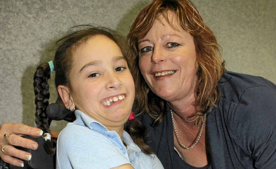 Michelle Flanagan surprised her granddaughter Bailey at Warwick East State School's Grandparents Day on Thursday. Michelle Flanagan surprised her granddaughter Bailey at Warwick East State School's Grandparents Day on Thursday.